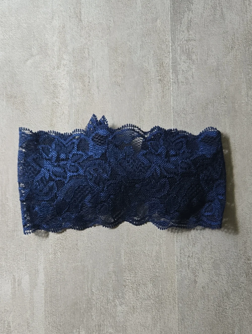 Baby Girl Grey & Navy Blue Lace Stretch Bow Headband Floral Hair Band Accessory